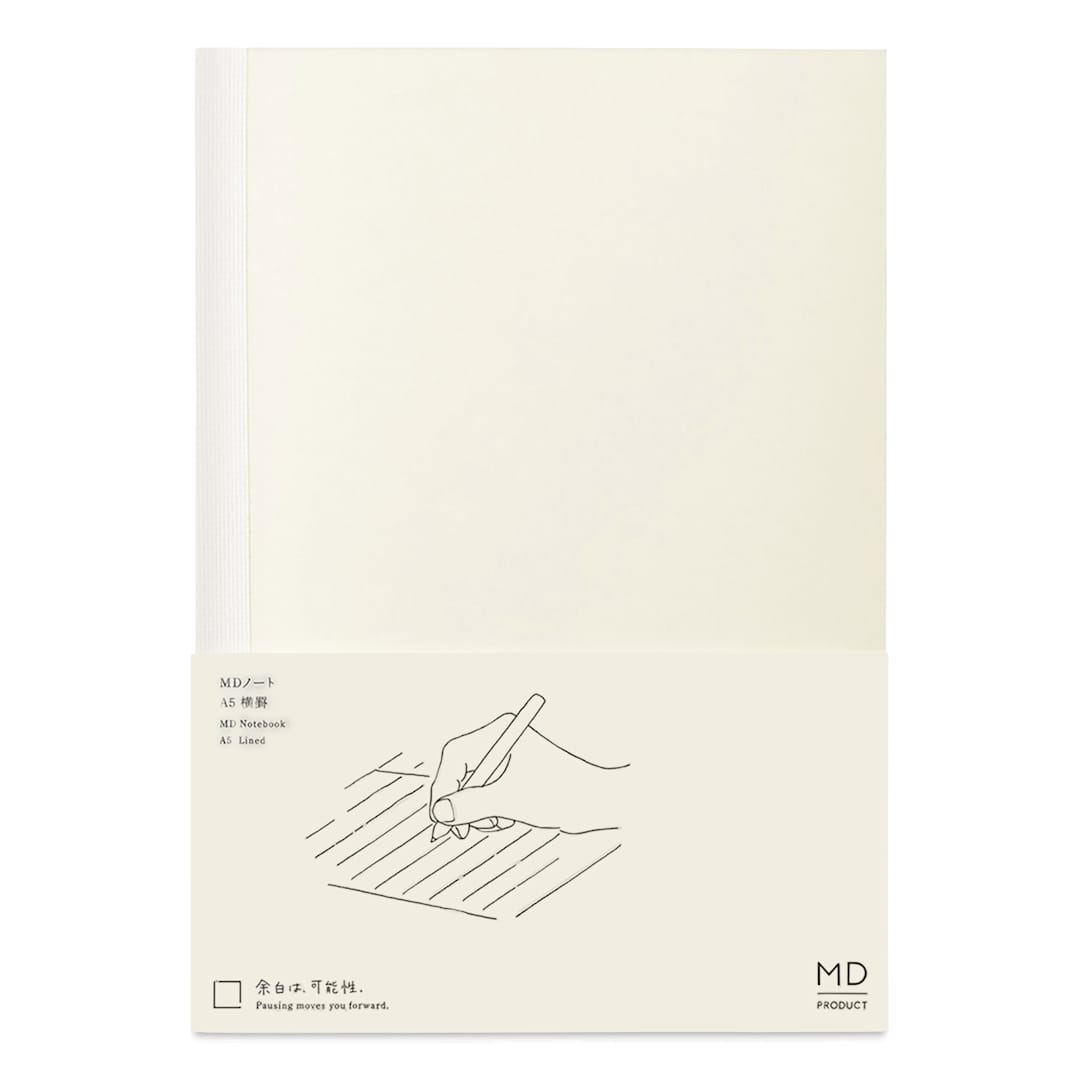 Open in modal - Midori MD Notebooks - A5, Lined, White, front cover
