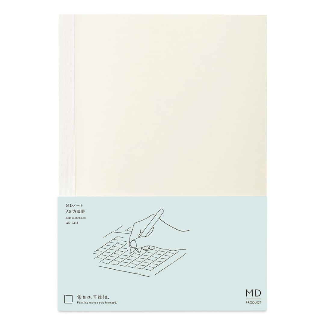 Open in modal - Midori MD Notebooks - A5, Grid, White, front cover