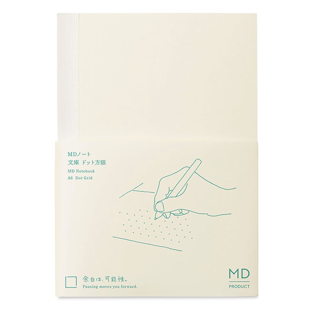 Open in modal - Midori MD Notebooks - A6, Dot Grid, White, front cover