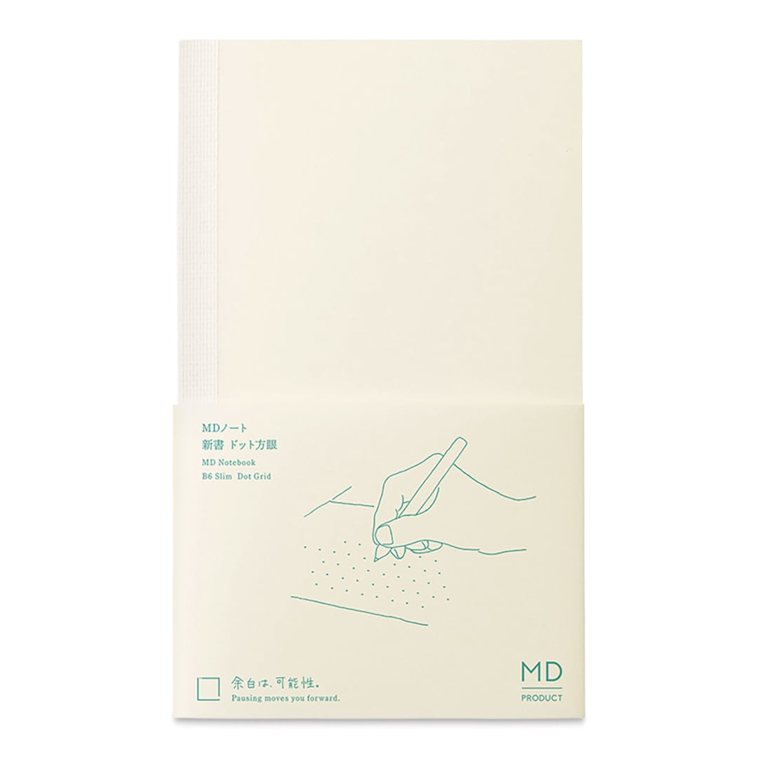 Open in modal - Midori MD Notebooks - B6 Slim, Dot Grid, White, front cover