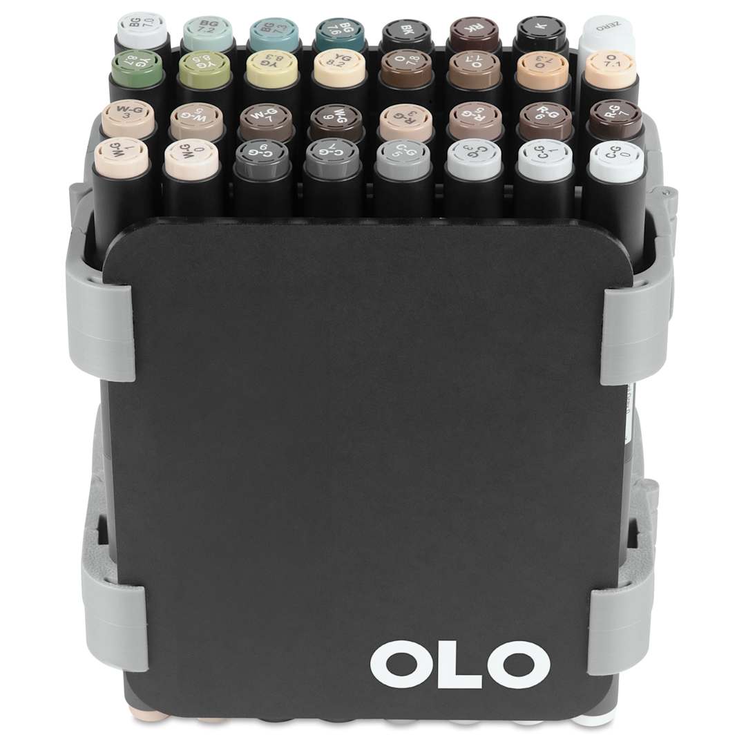 Open in modal - Olo Dual Tip Marker Carry Case - Set of 64, Gray Colors