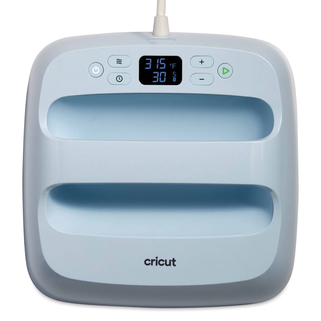 Open in modal - Cricut EasyPress 3 - Zen Blue, 9" x 9", close-up of control panel