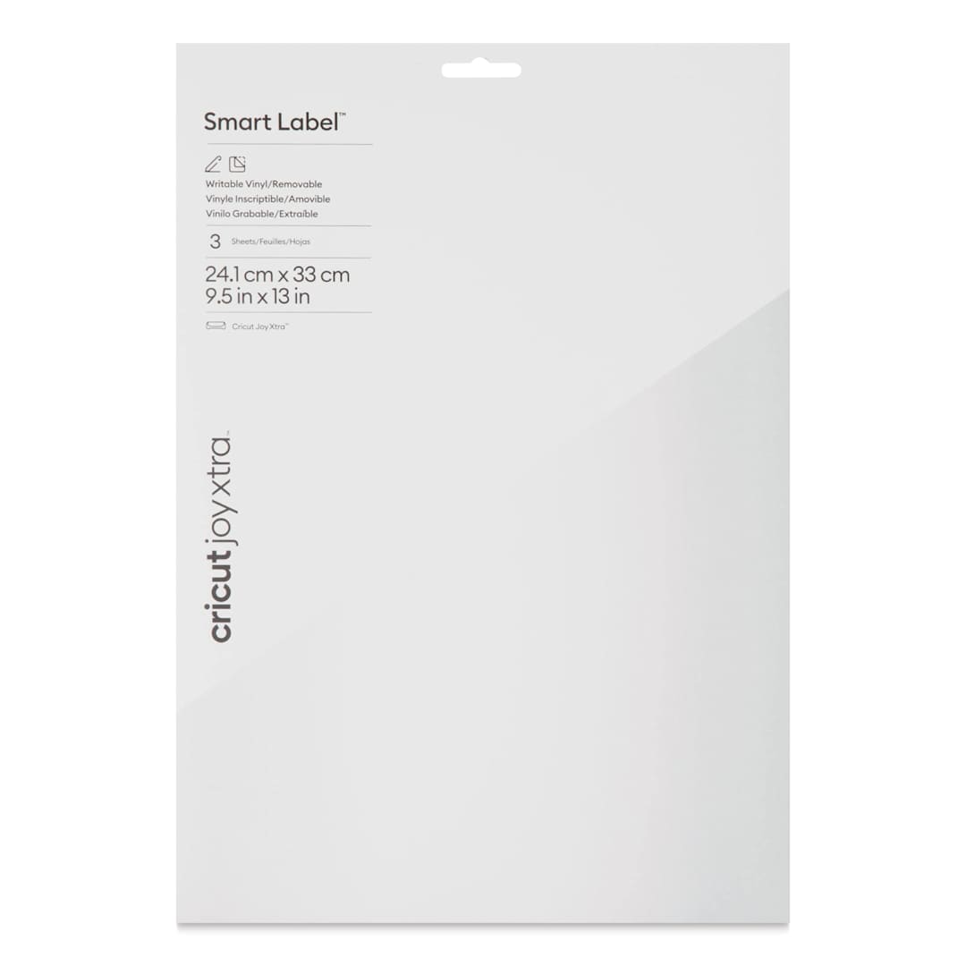 Open in modal - Cricut Joy Xtra Removable Smart Label Writable Vinyl Sheets - 9-1/2" x 13", Pkg of 3 front of packaging