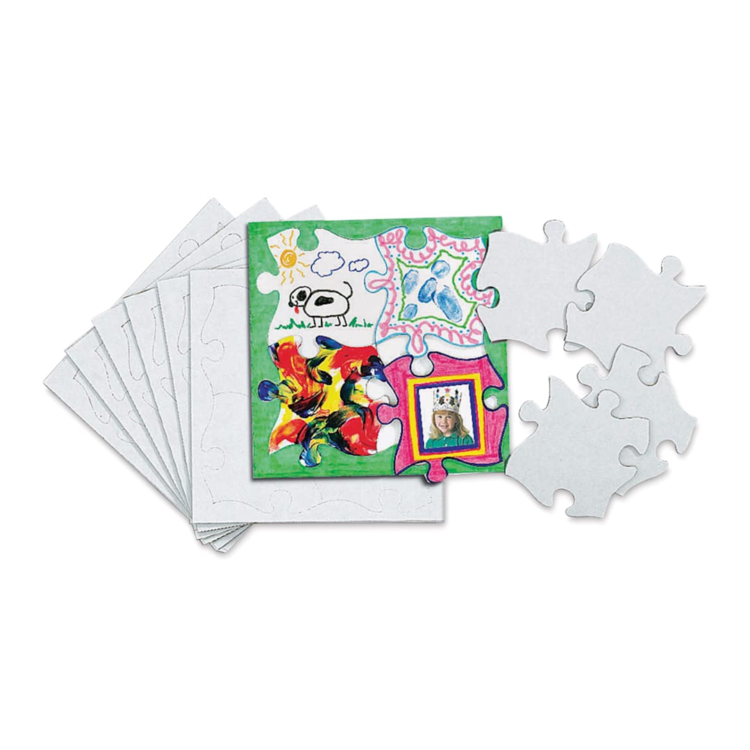 Open in modal - Roylco Blank Puzzle Pieces - 4" x 4", Pkg of 32