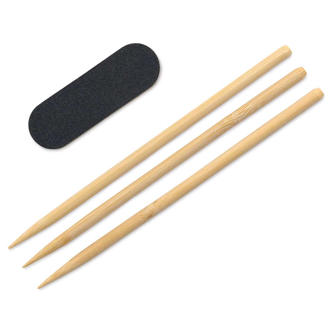 Open in modal - Rico Design Paper Poetry Wooden Scratchers - Pkg of 3 with Sharpener