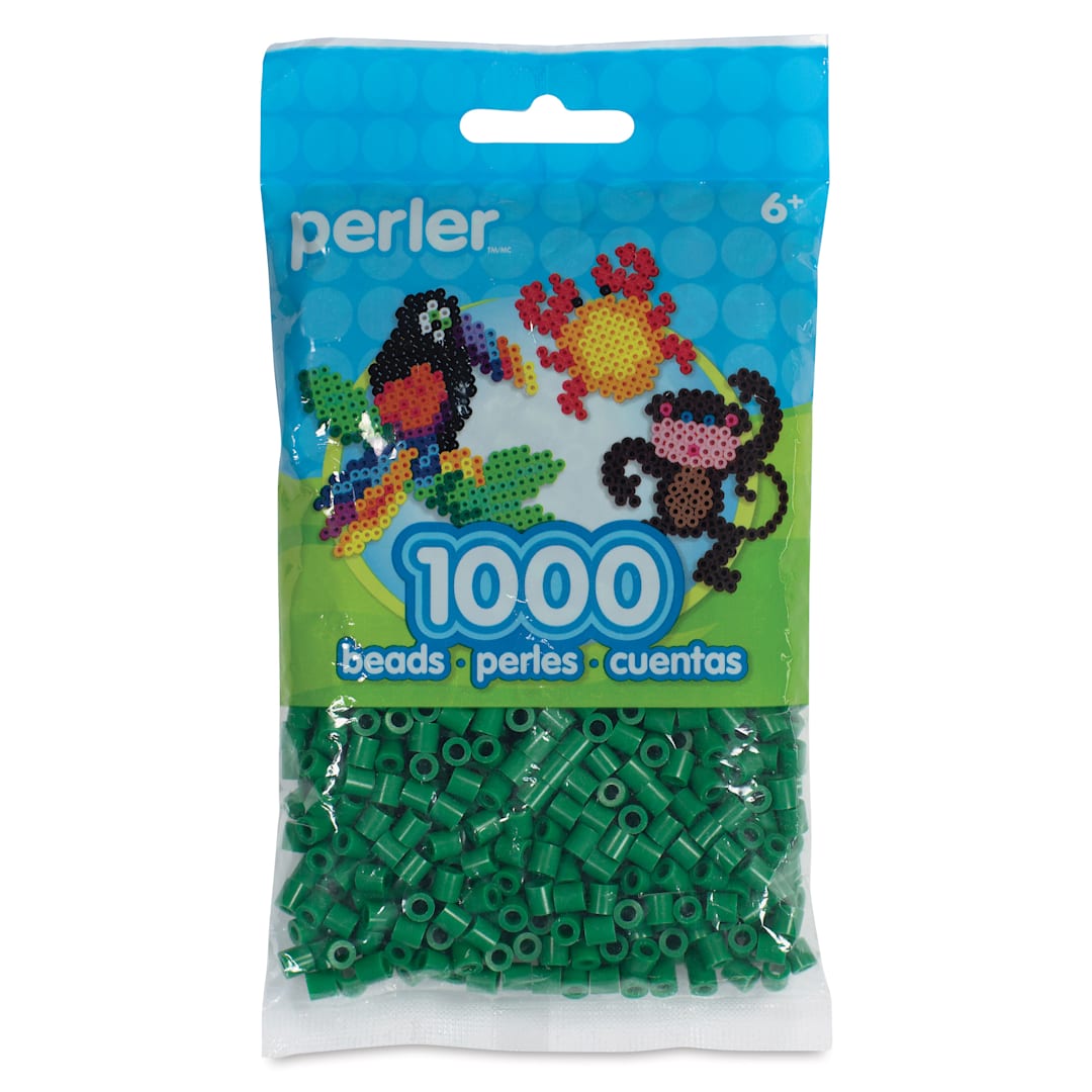 Open in modal - Perler Fused Bead Bag - Dark Green, Pkg of 1000 - front of packaging
