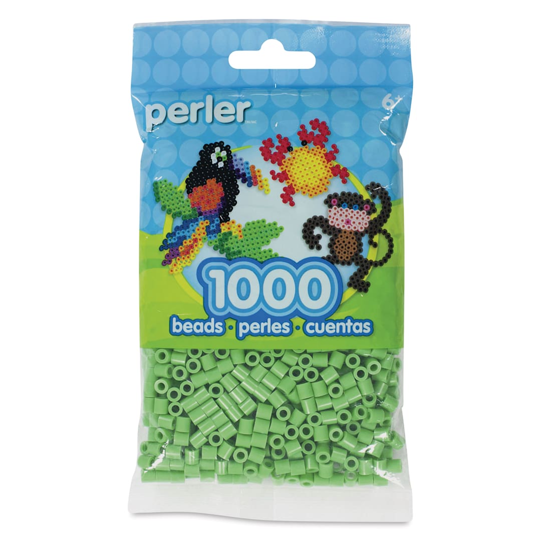 Open in modal - Perler Fused Bead Bag - Bright Green, Pkg of 1000 - front of packaging