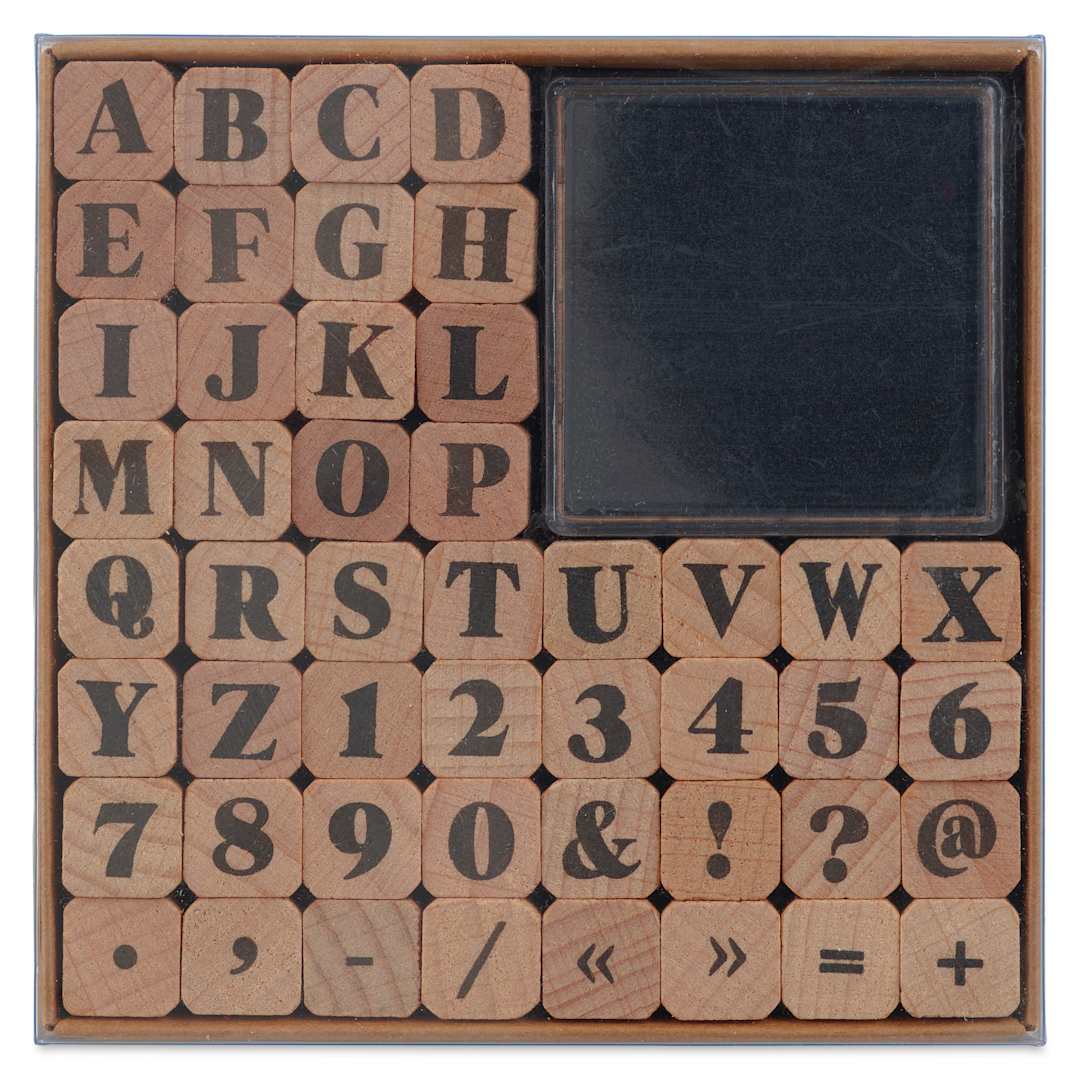 Open in modal - Paper Poetry ABC and Numbers Stamp Set - Set of 48 front of packaging