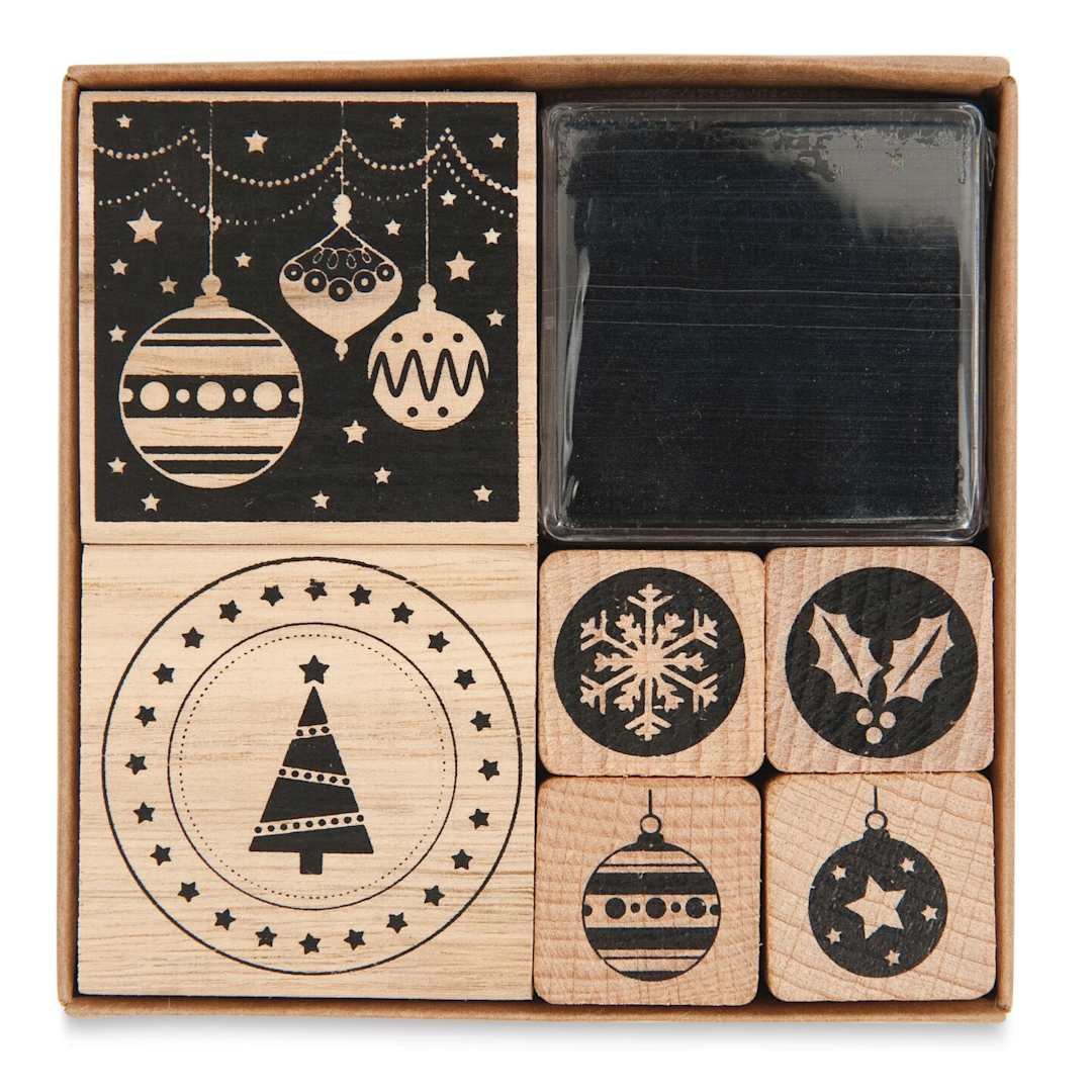 Open in modal - Rico Design Paper Poetry Stamp Set - Set of 6, Modern Christmas front of packaging