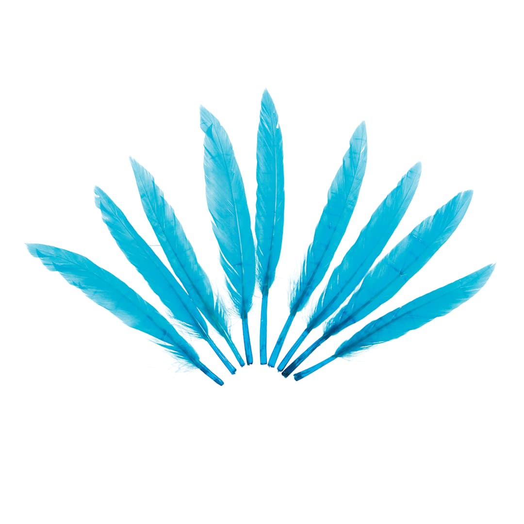 Open in modal - John Bead Duck Quill Feathers - Turquoise