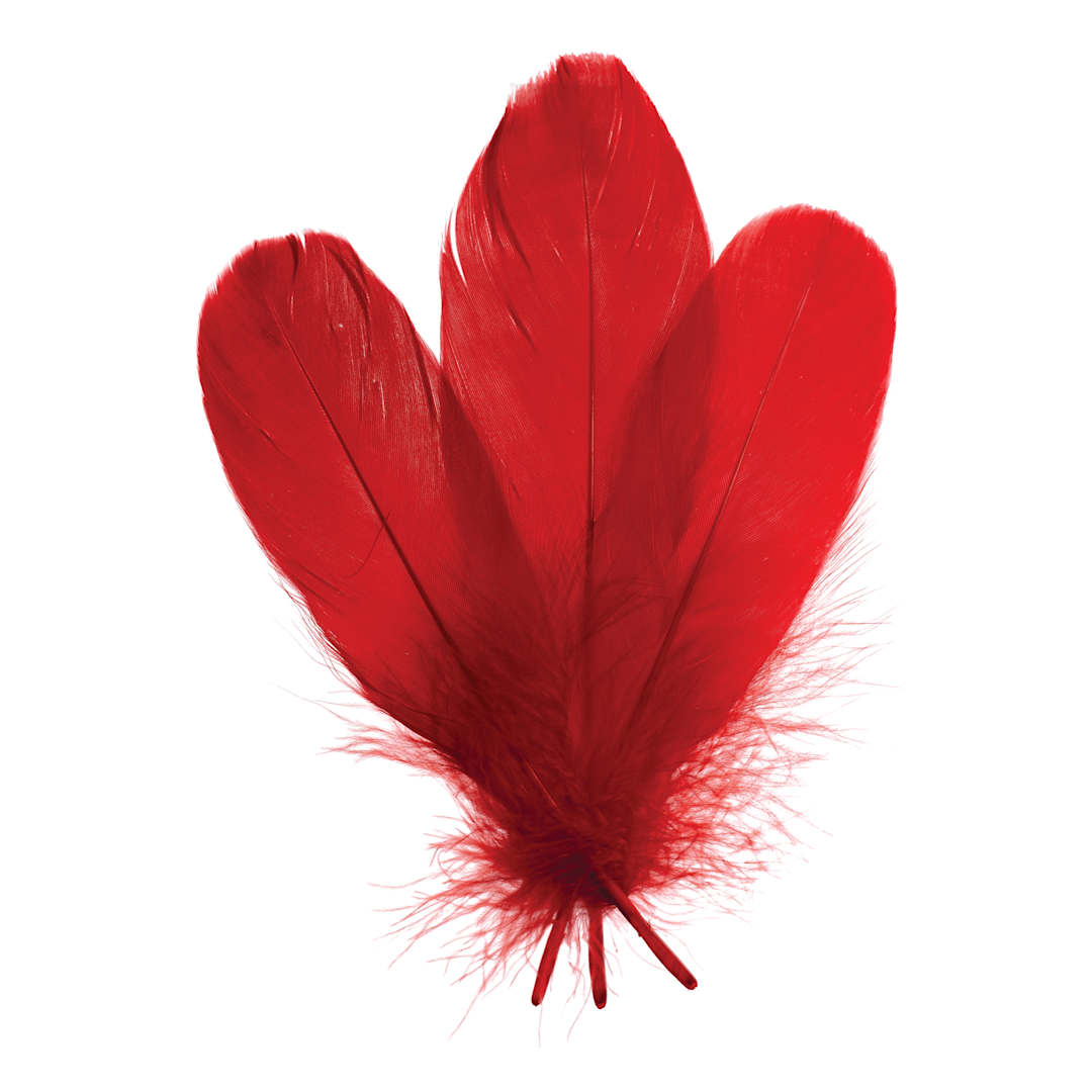 Open in modal - John Bead Goose Feathers - Red