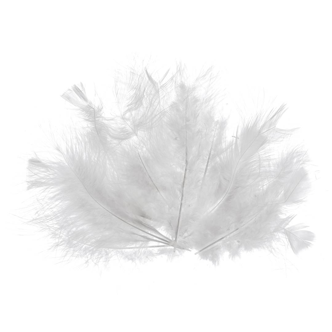 Open in modal - John Bead Marabou Feathers - White - out of packaging