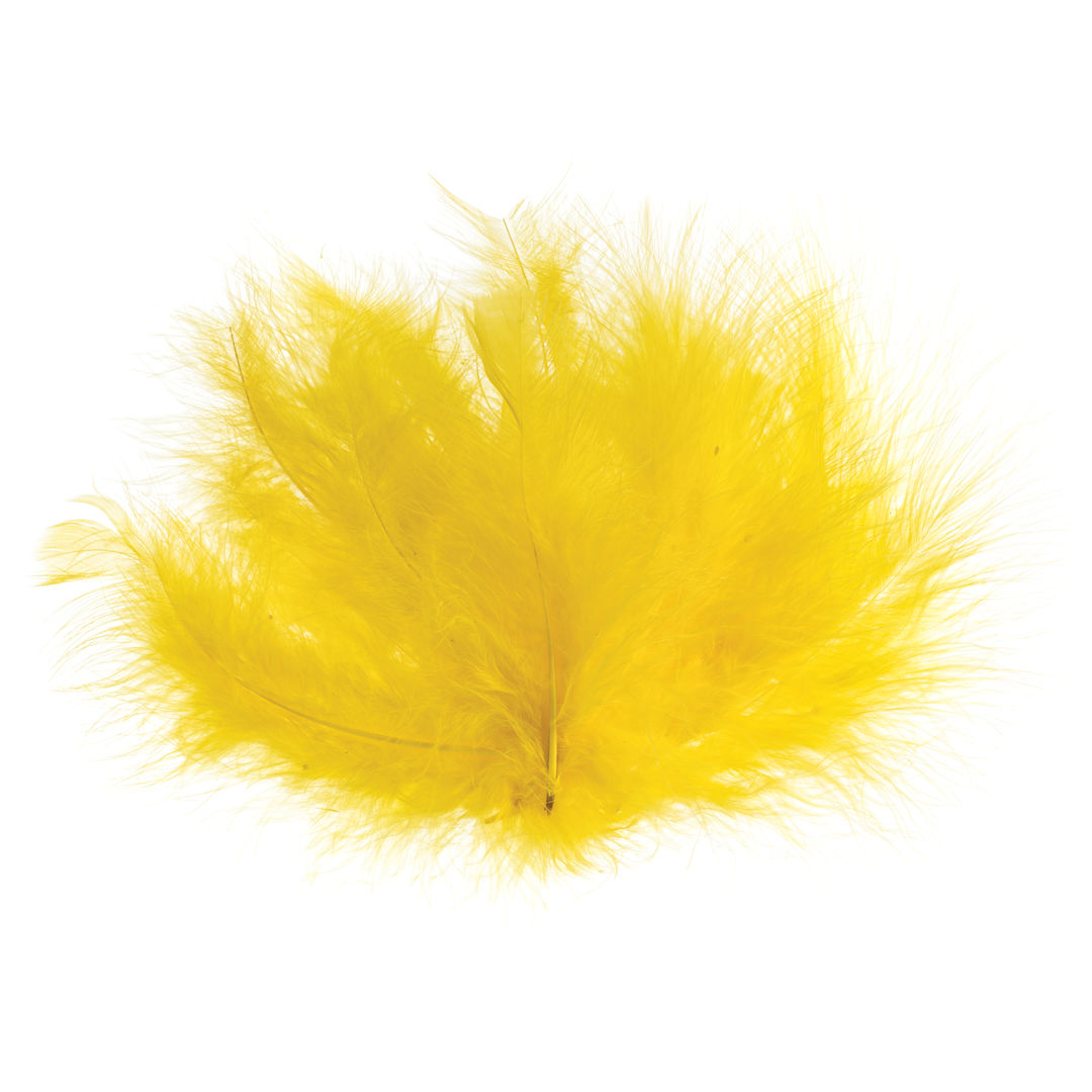 Open in modal - John Bead Marabou Feathers - 18 g, Yellow - out of packaging