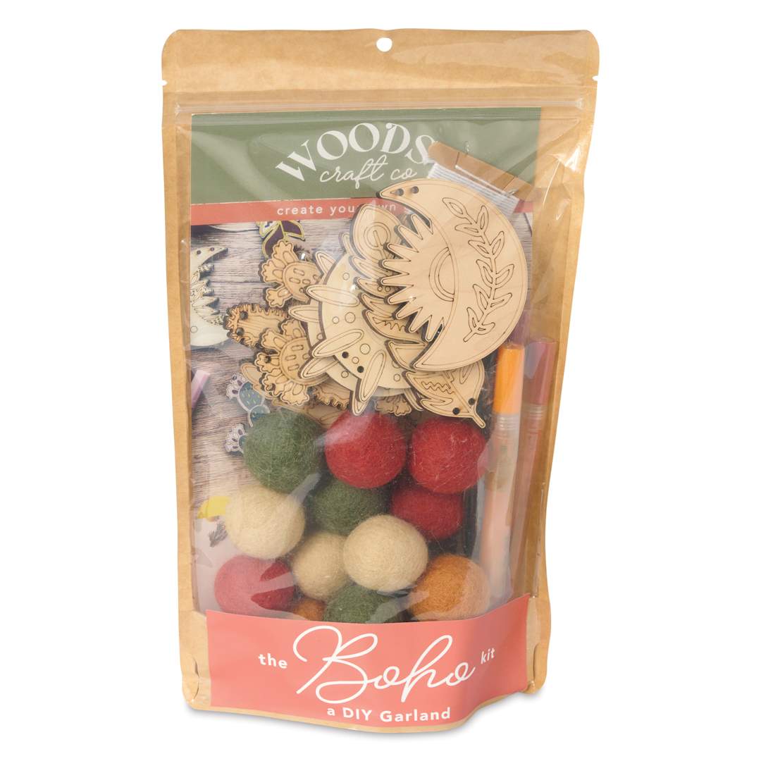 Open in modal - Woodsy Craft Co. DIY Garland Kit - Boho - front of packaging