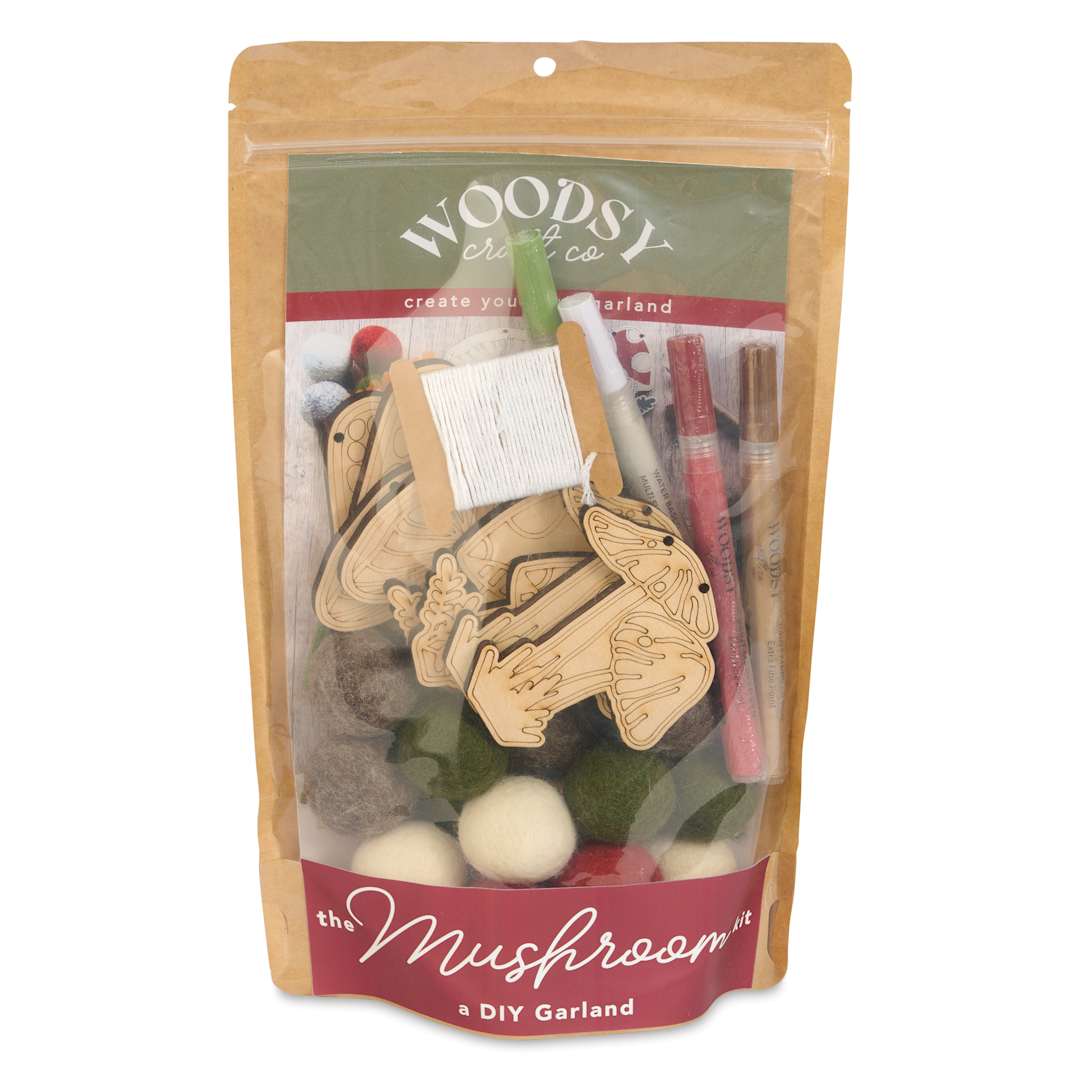 Open in modal - Woodsy Craft Co. DIY Garland Kit - Mushroom - front of packaging