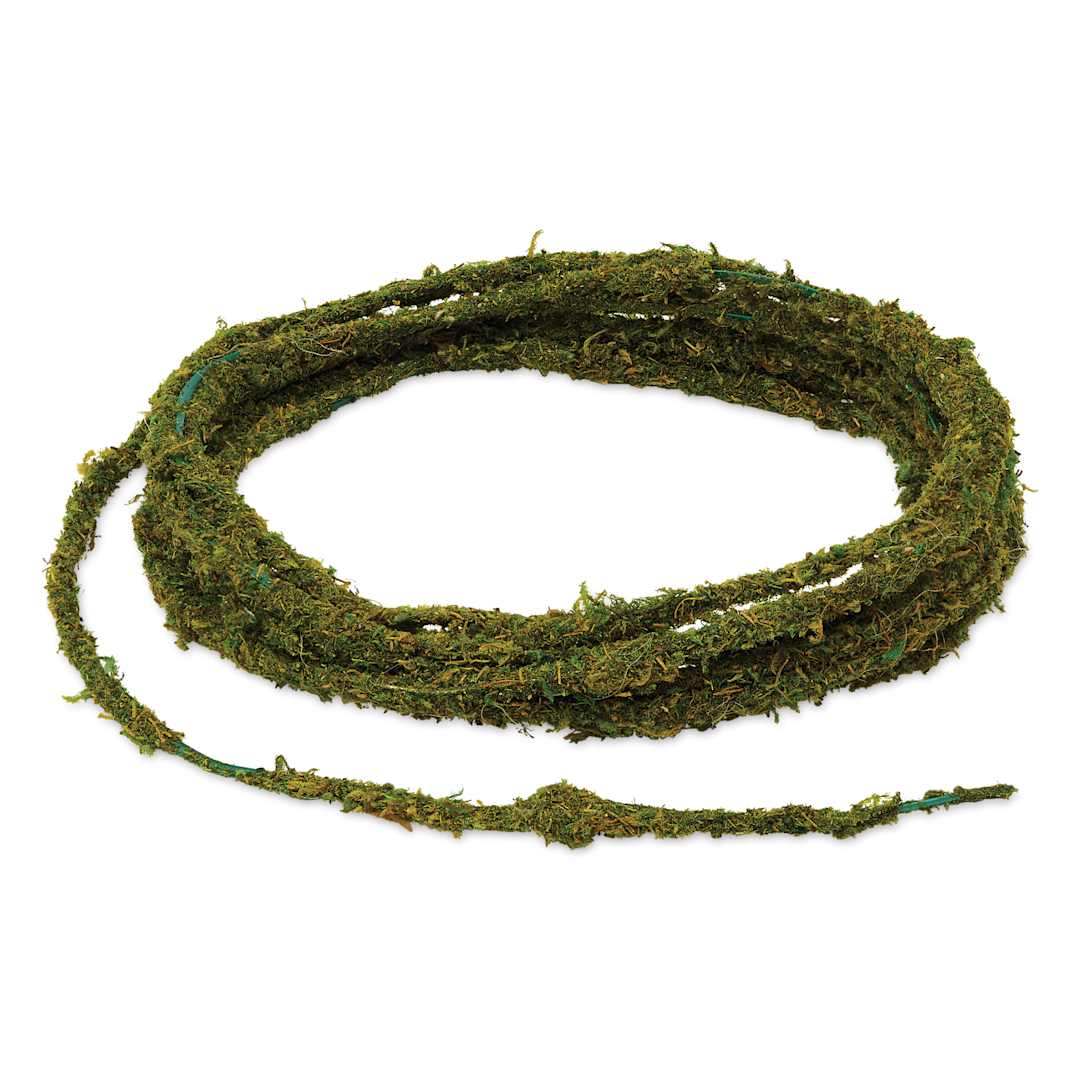 Open in modal - SuperMoss Moss Floral Wire - 12 ft Roll, wire outstreched