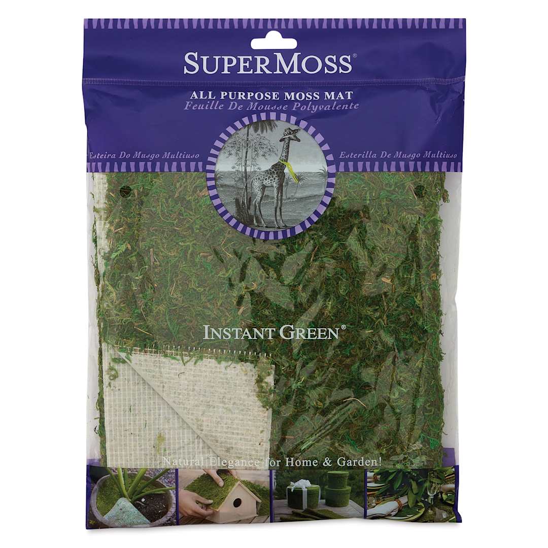 Open in modal - SuperMoss Peel-n-Stick Moss Mat - 16" x 18", front of packaging