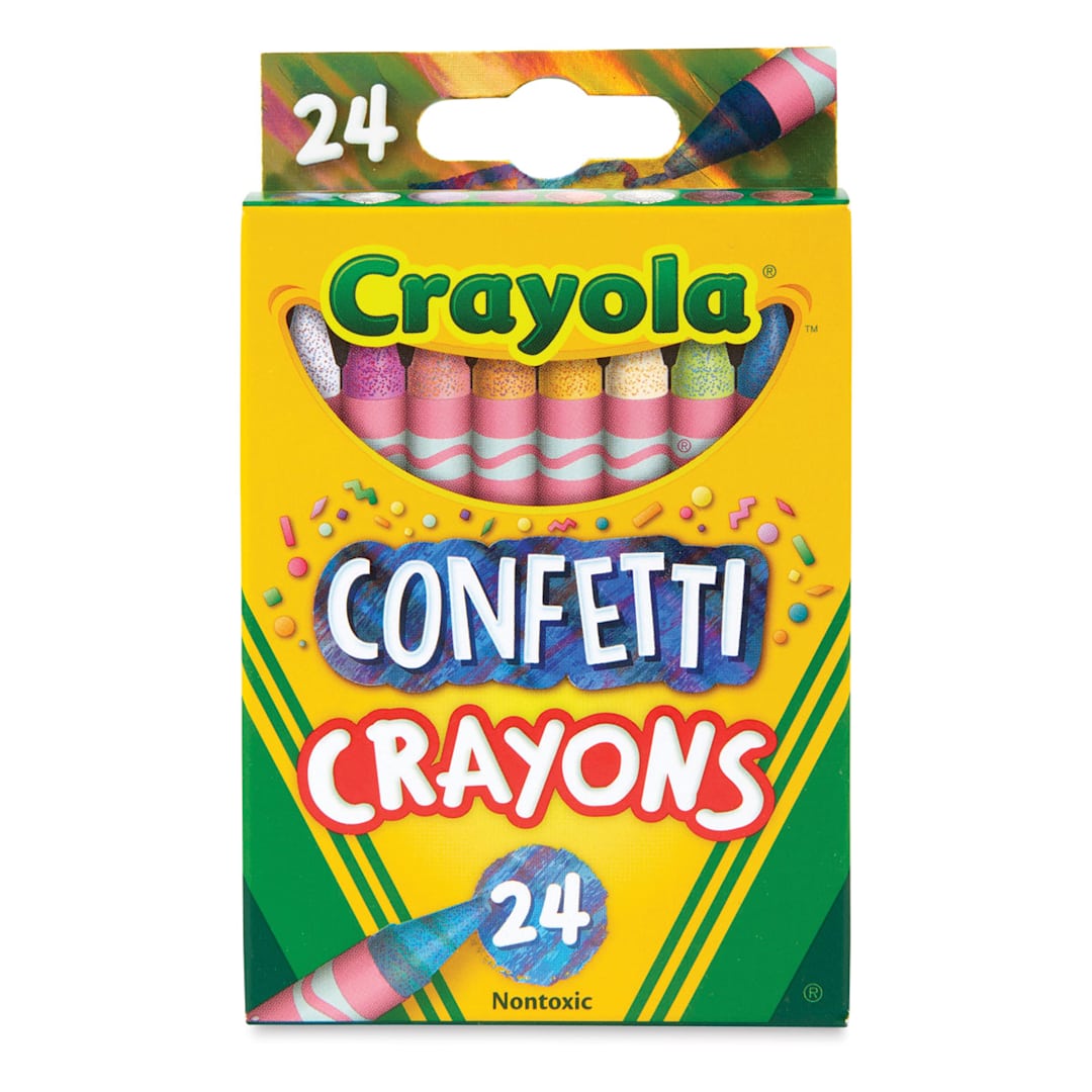 Open in modal - Crayola Confetti Crayons - Front of package of 24 
