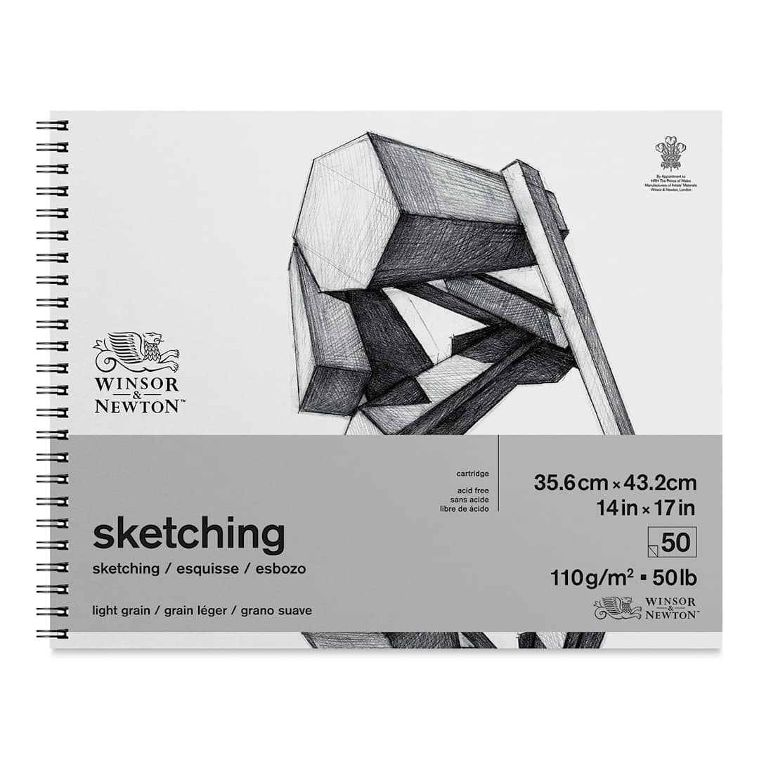 Open in modal - Winsor & Newton Wirebound Sketching Pad - 14" x 17" (front cover)