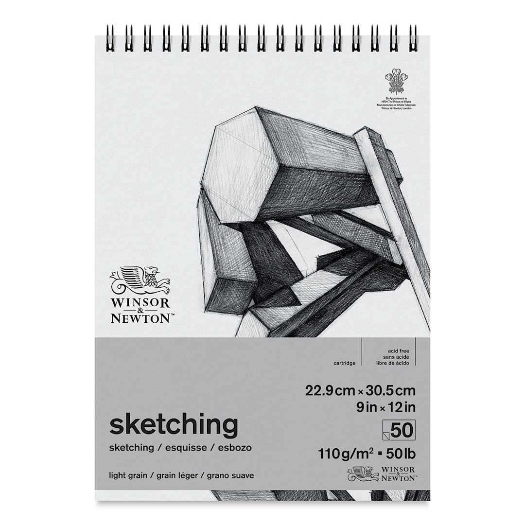 Open in modal - Winsor & Newton Wirebound Sketching Pad - 9" x 12" (front cover)