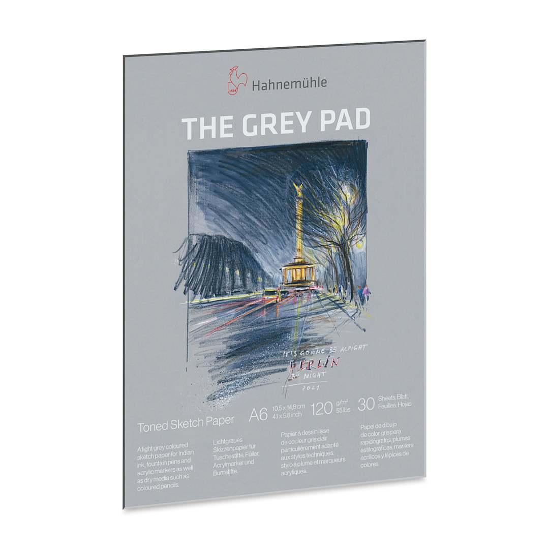 Open in modal - Hahnemühle The Grey Sketch Pad - 4.1" x 5.8", 30 Sheets, 120 gsm