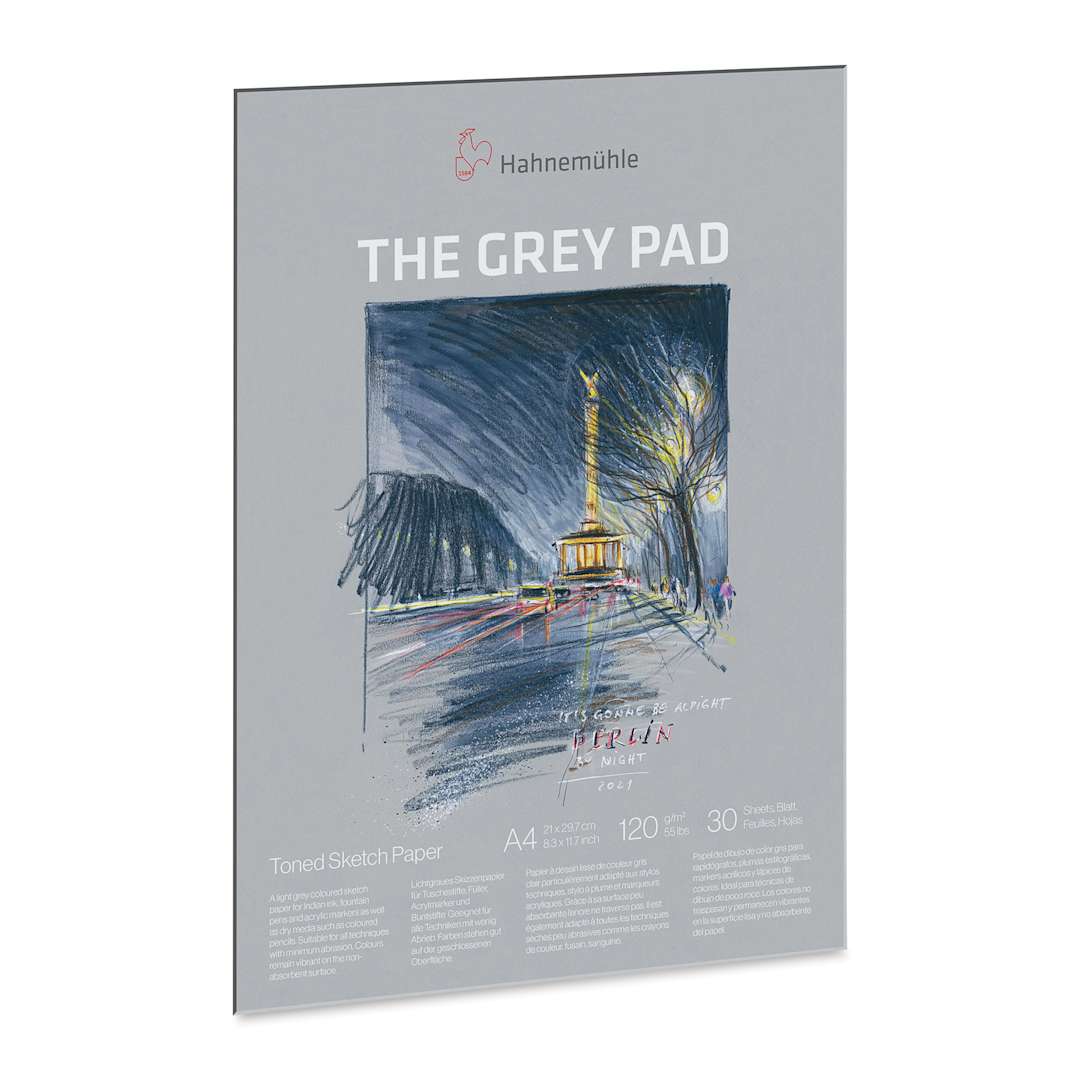 Open in modal - Hahnemühle The Grey Sketch Pad - 8.3" x 11.7", 30 Sheets, 120 gsm