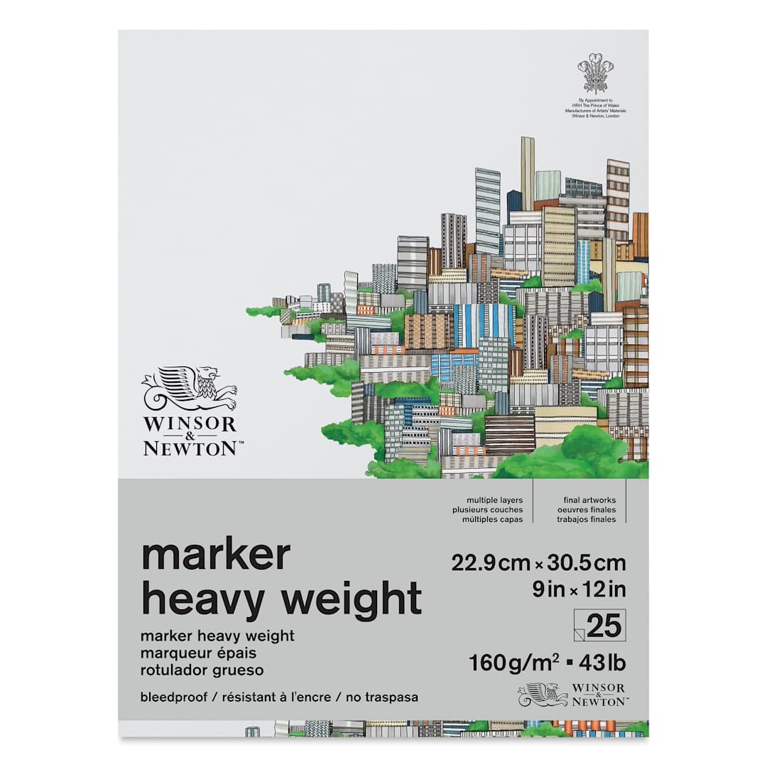 Open in modal - Winsor & Newton Heavyweight Marker Pad - 9" x 12"