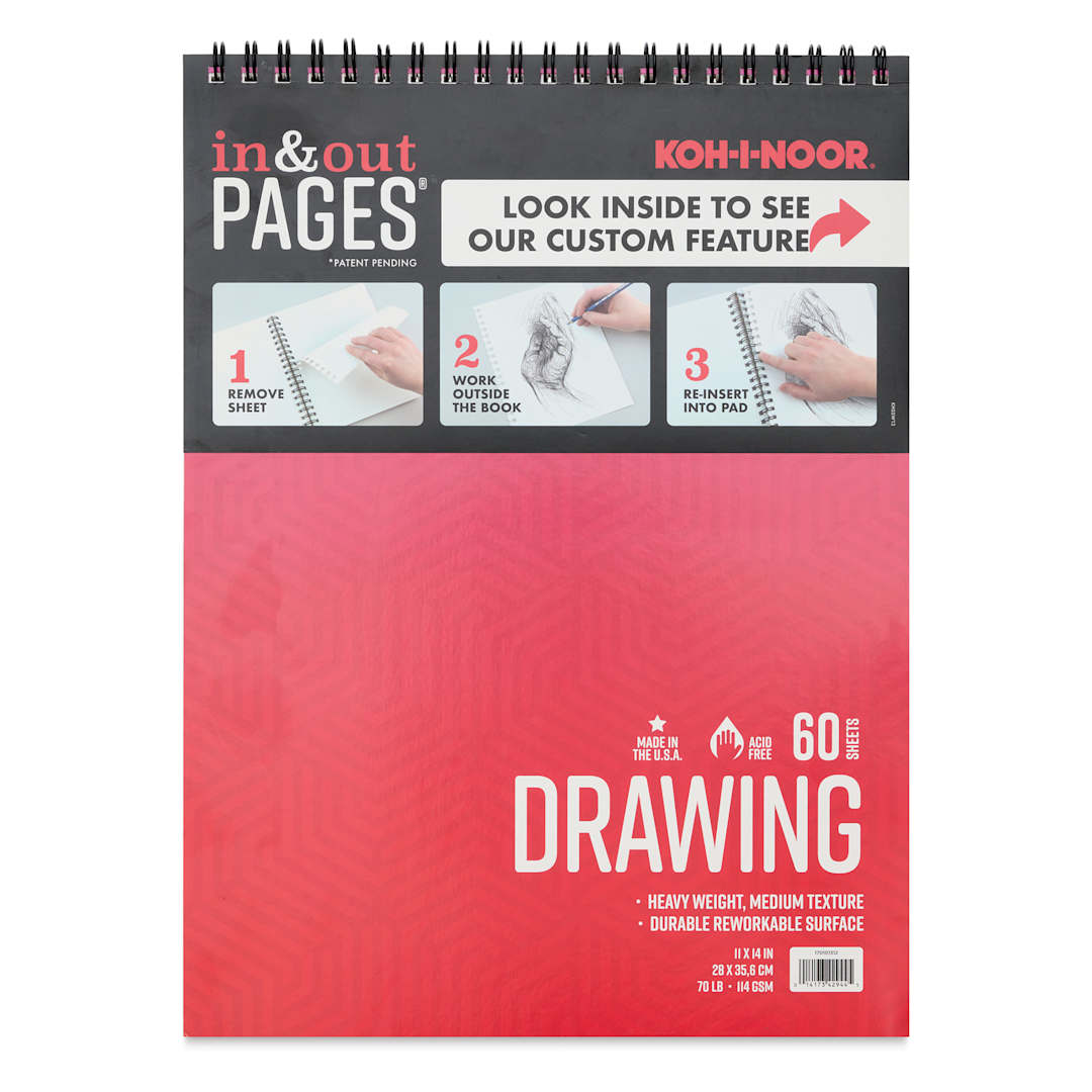 Open in modal - Koh-I-Noor Wirebound Drawing Pad - 11" x 14", Top Wire, front cover