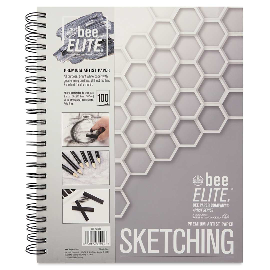 Open in modal - Bee Elite Sketch Pad - 9" x 12", 74 lb, 100 Sheets, front cover