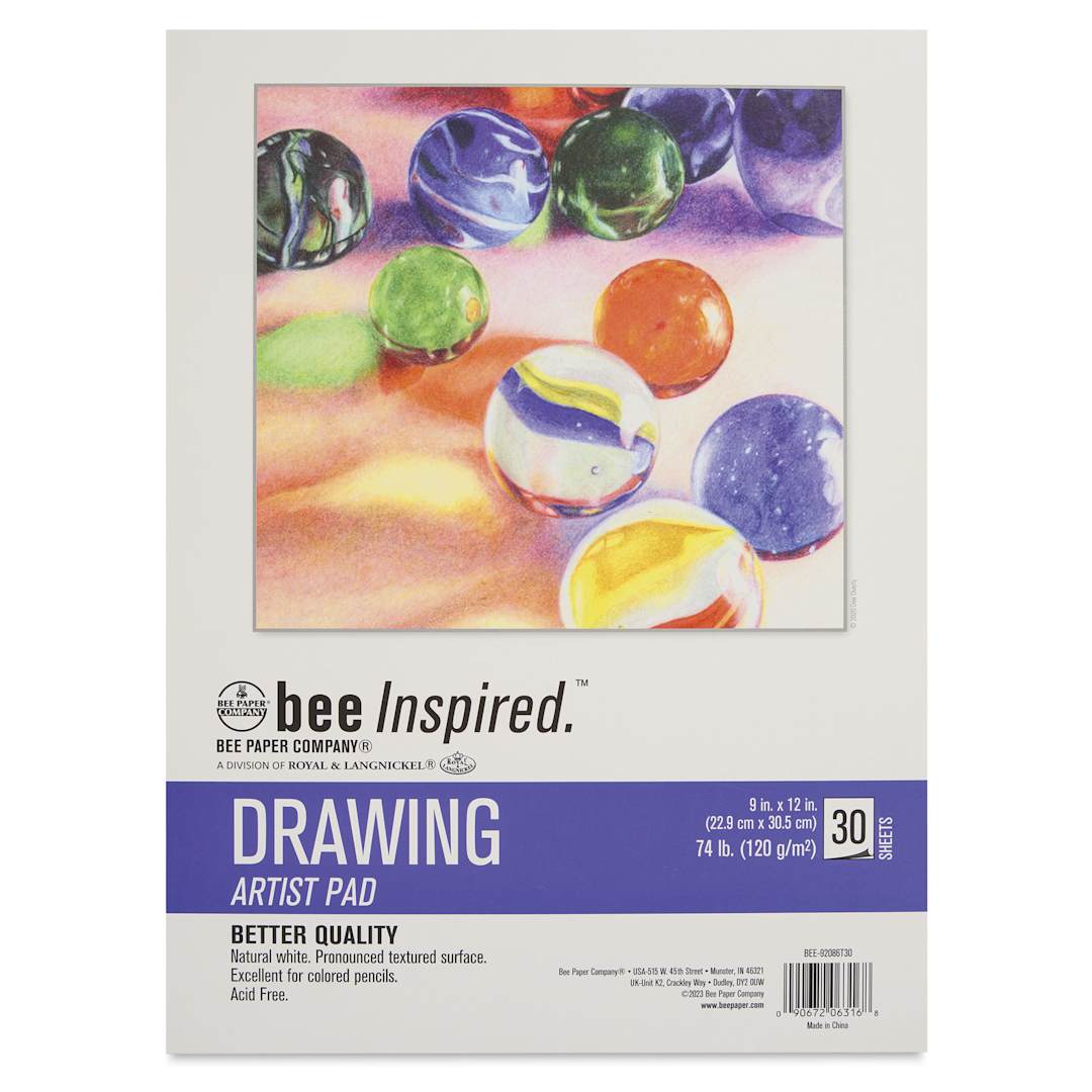 Open in modal - Bee Inspired Drawing Artist Pad - 9" x 12", front cover