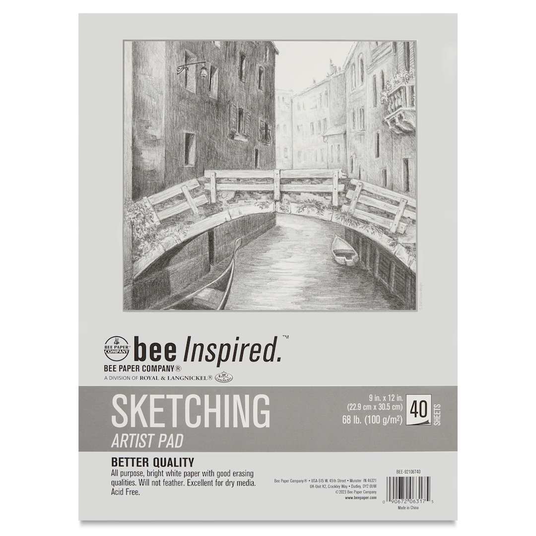 Open in modal - Bee Inspired Sketching Artist Pad - 9" x 12", front cover