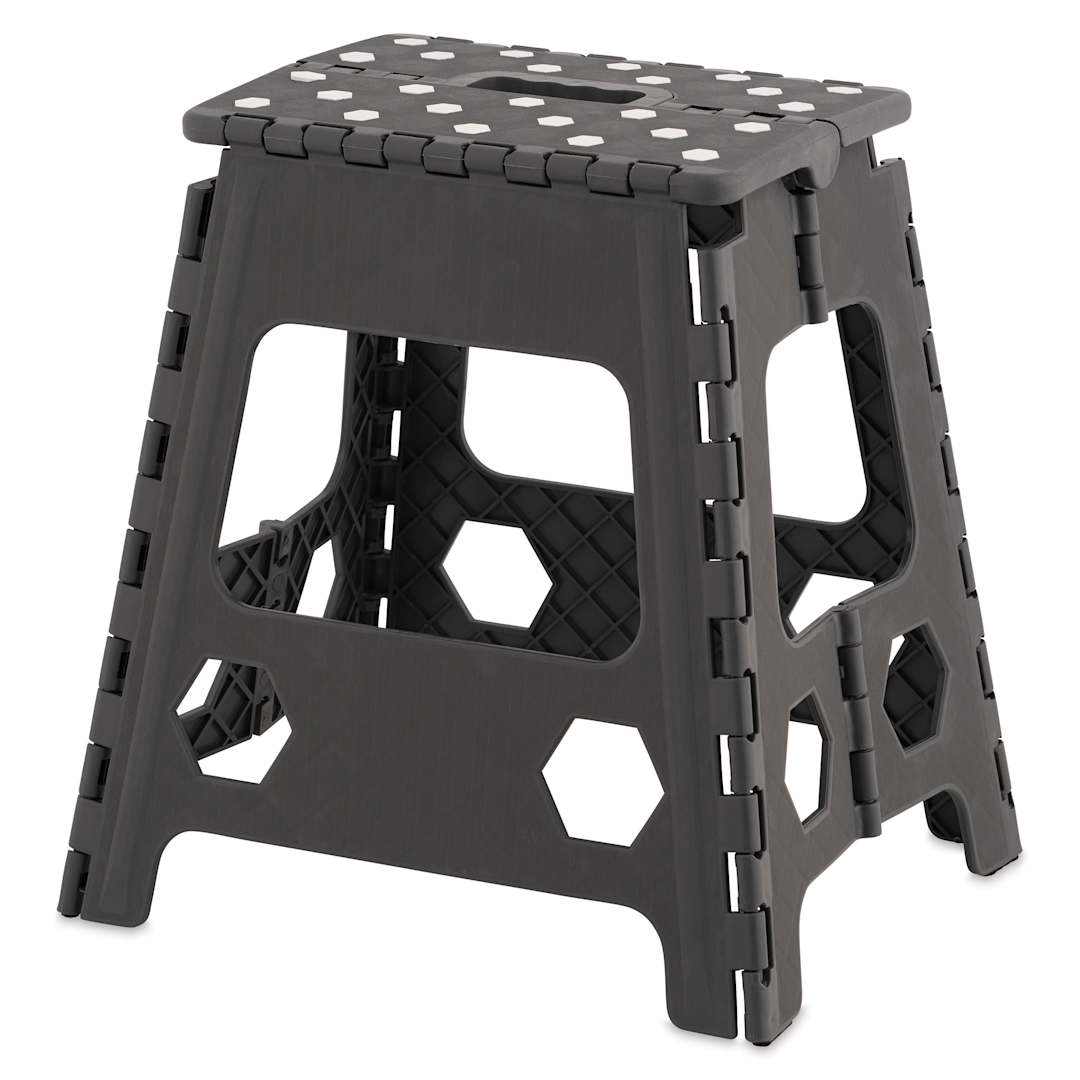 Open in modal - Superio Folding Step Stool - Gray, 15" Tall