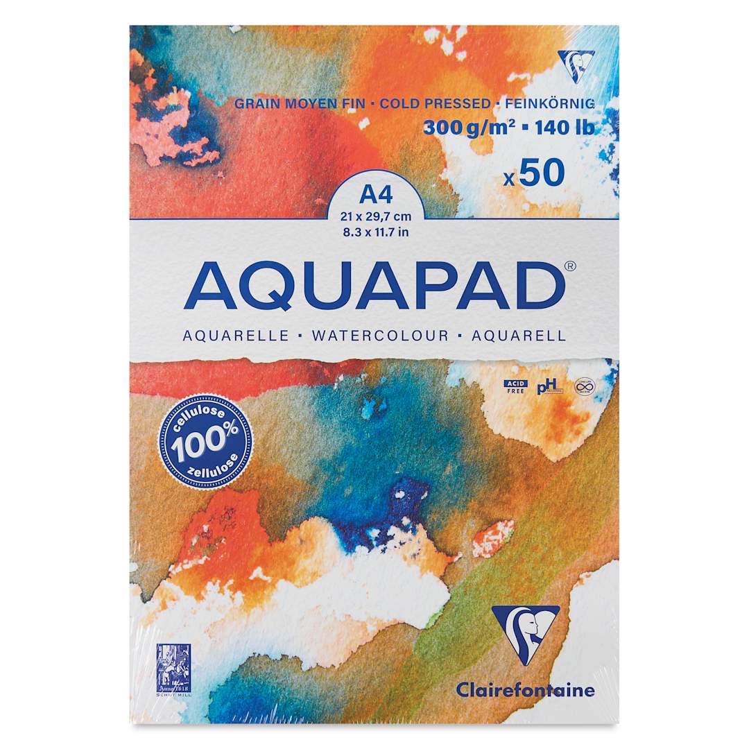 Open in modal - Clairefontaine Aquapad - 8.3" x 11.7", Cold Press, 50 Sheets