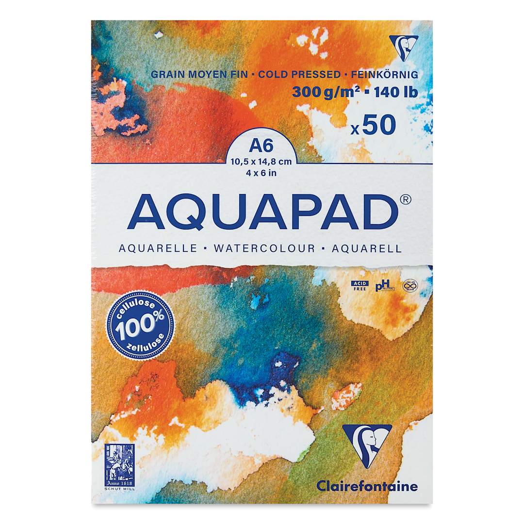 Open in modal - Clairefontaine Aquapad - 4" x 6", Cold Press, 50 Sheets