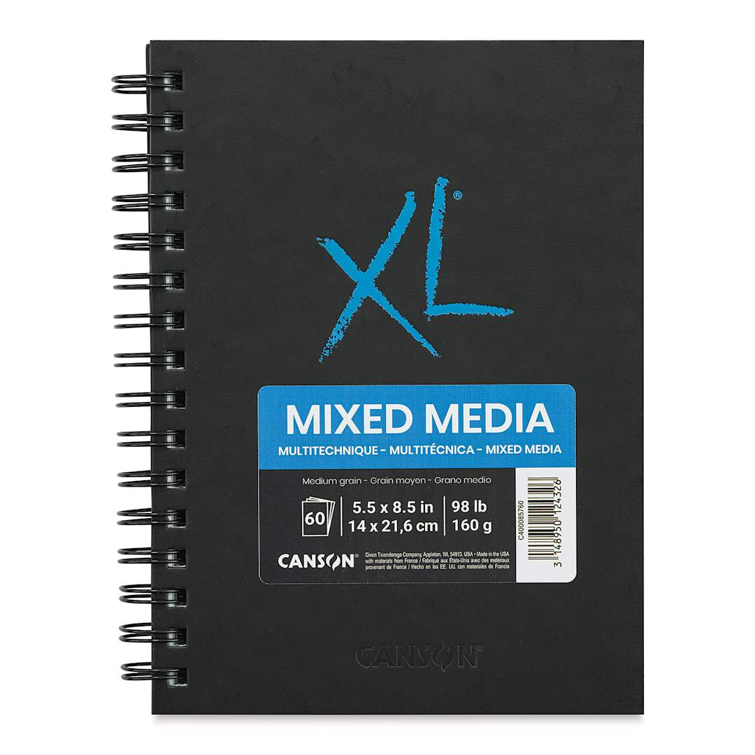 Open in modal - Canson XL Mix Media Book - 8-1/2" x 5-1/2", 60 Sheets