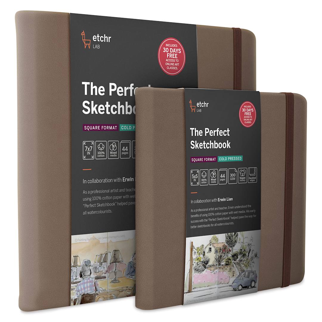 Open in modal - Etchr The Perfect Sketchbooks with Deckle Edges - Square sketchbooks in available sizes
