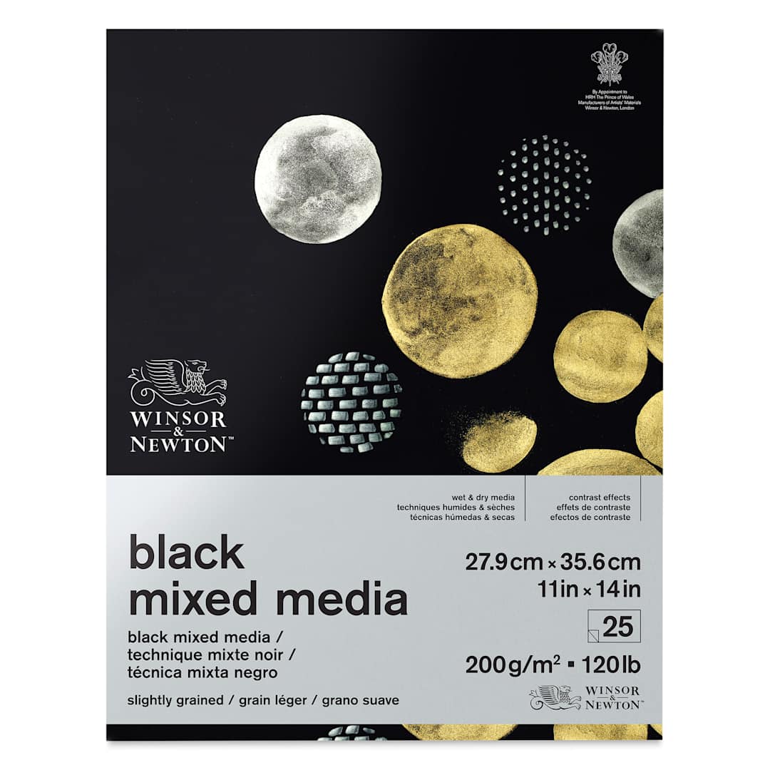 Open in modal - Winsor & Newton Black Mixed Media Pad - 11" x 14"