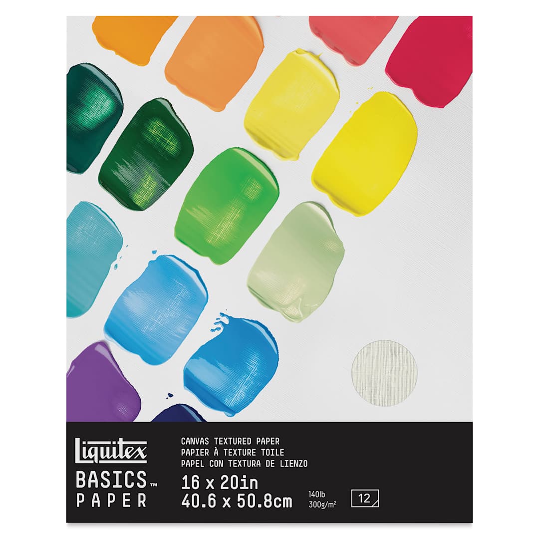 Open in modal - Liquitex Basics Canvas Textured Paper Pad - 16" x 20", 12 Sheets (Front of pad)