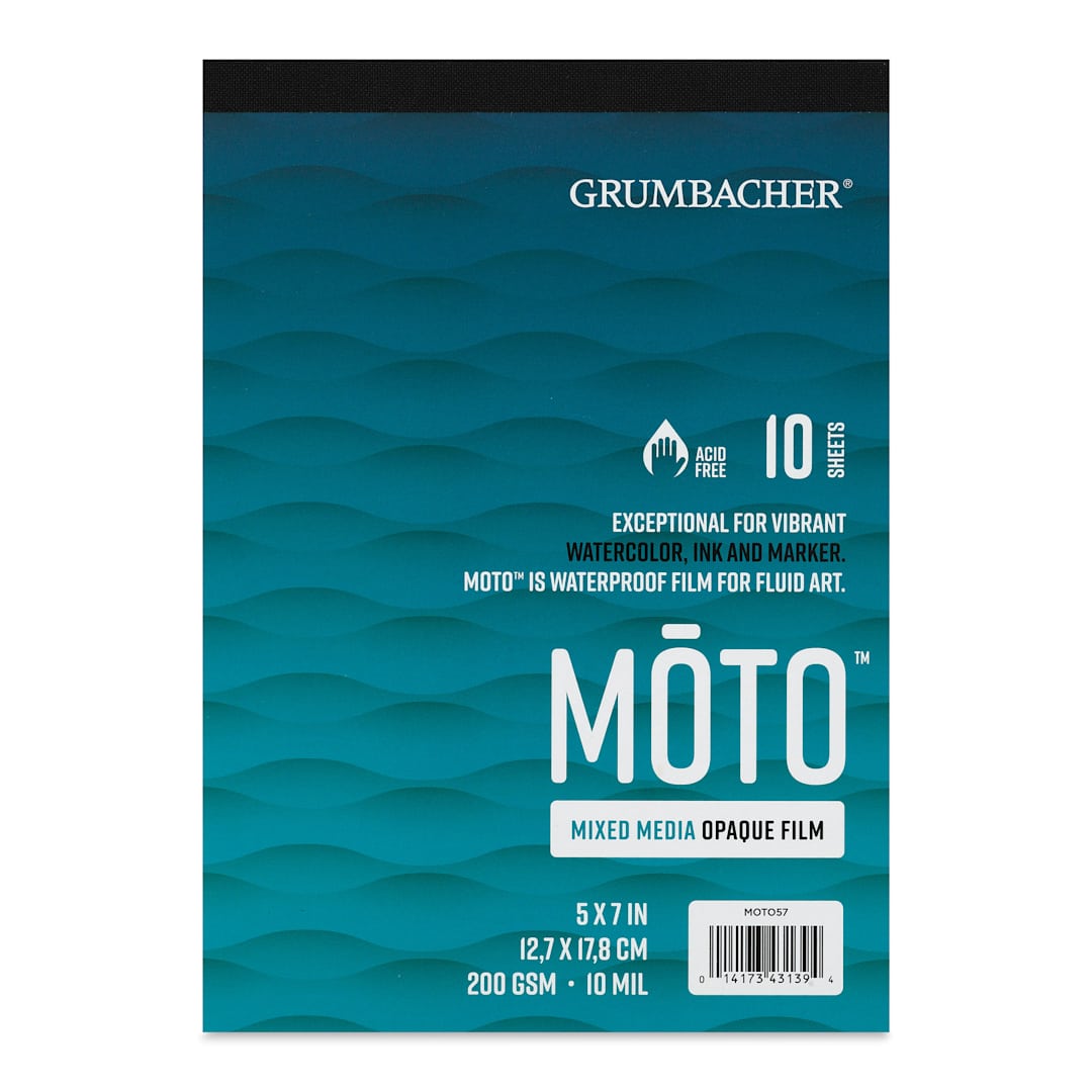 Open in modal - Grumbacher Moto Mixed Media Synthetic Paper Pad - 5" x 7", 10 sheets (Front cover)