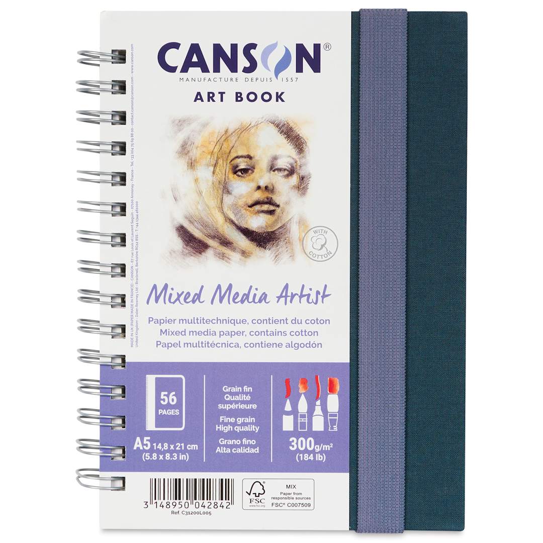 Open in modal - Canson Mixed Media Artist Art Book - 5-7/8" x 8-1/4", front of the pad