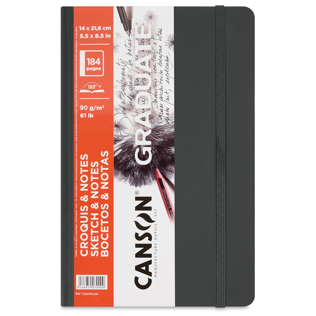 Open in modal - Canson Graduate Sketch and Note Hardcover Book - Front cover of the Dark Gray pad
