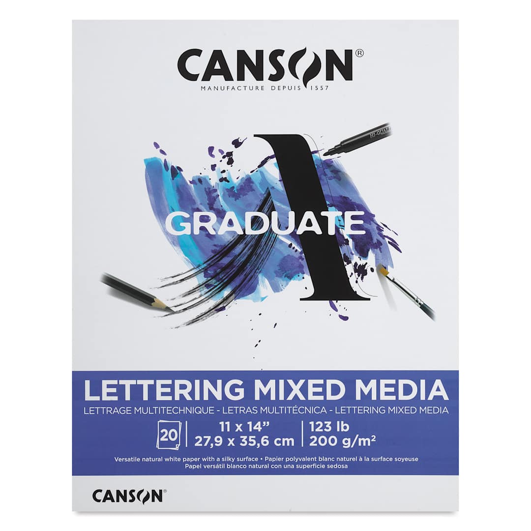Open in modal - Canson Graduate Lettering Mixed Media Pad - 11" x 14", front cover