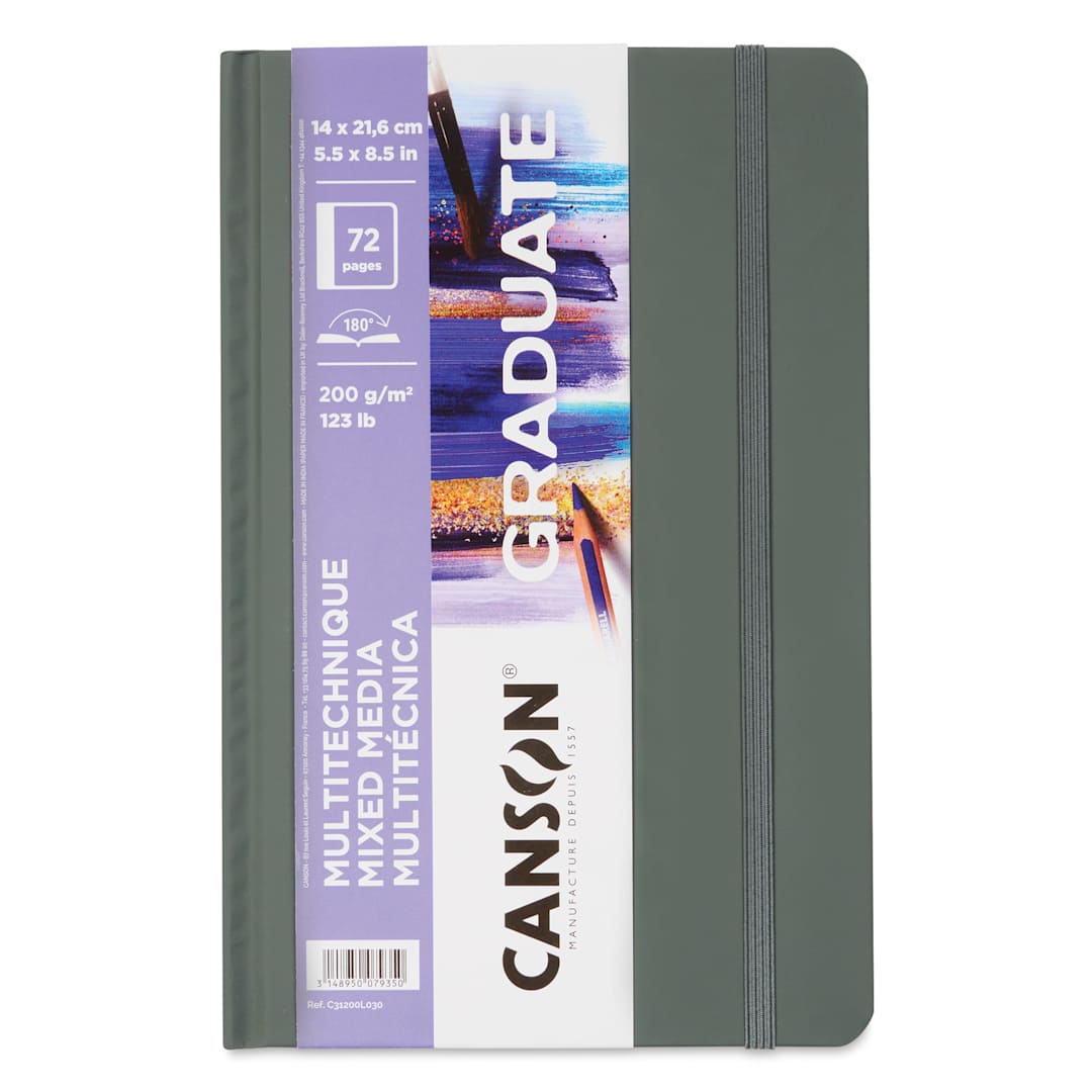 Open in modal - Canson Graduate Mixed Media Book - Front cover of the 5-1/2" x 8-1/2" White paper pad