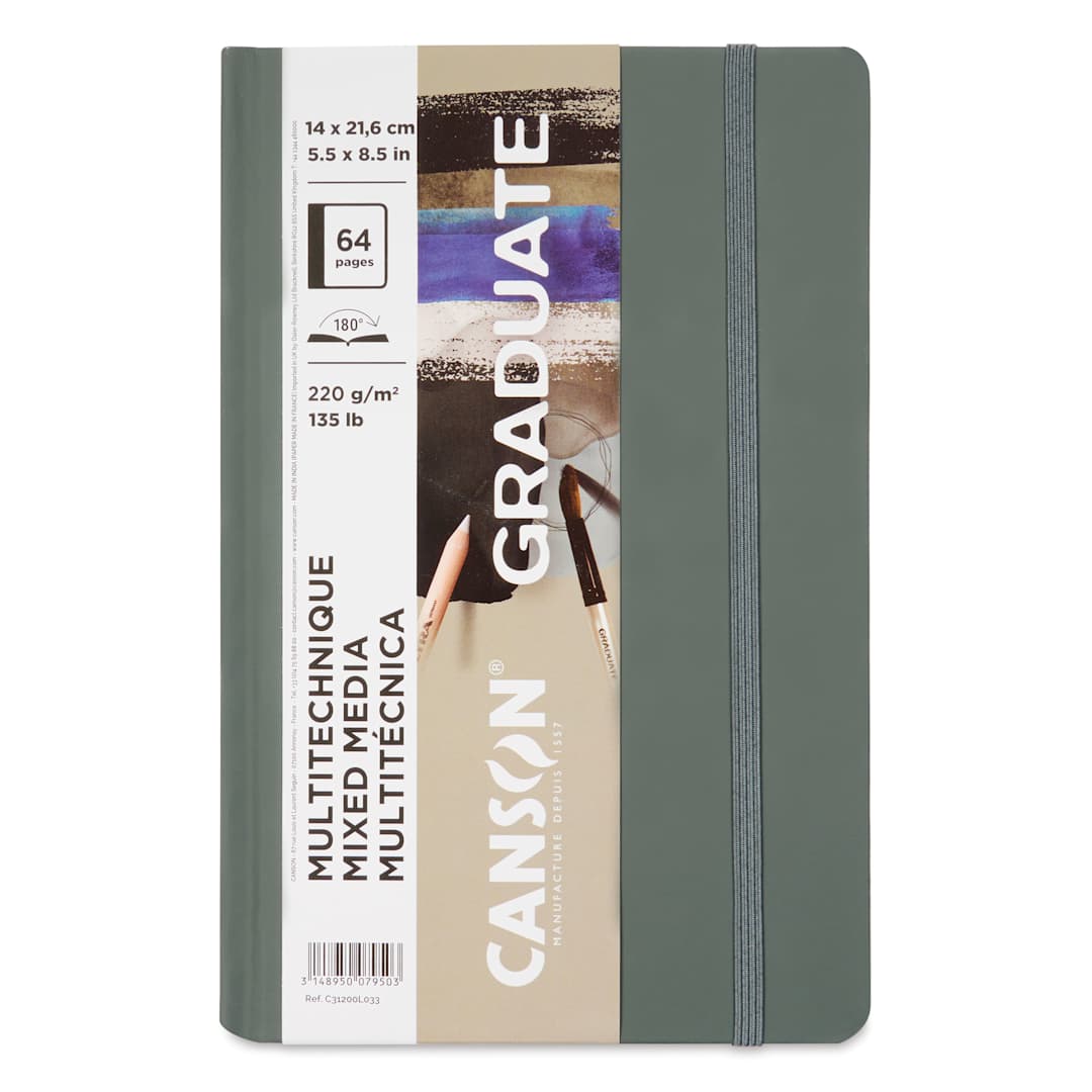 Open in modal - Canson Graduate Mixed Media Book - Front cover of the Gray paper pad