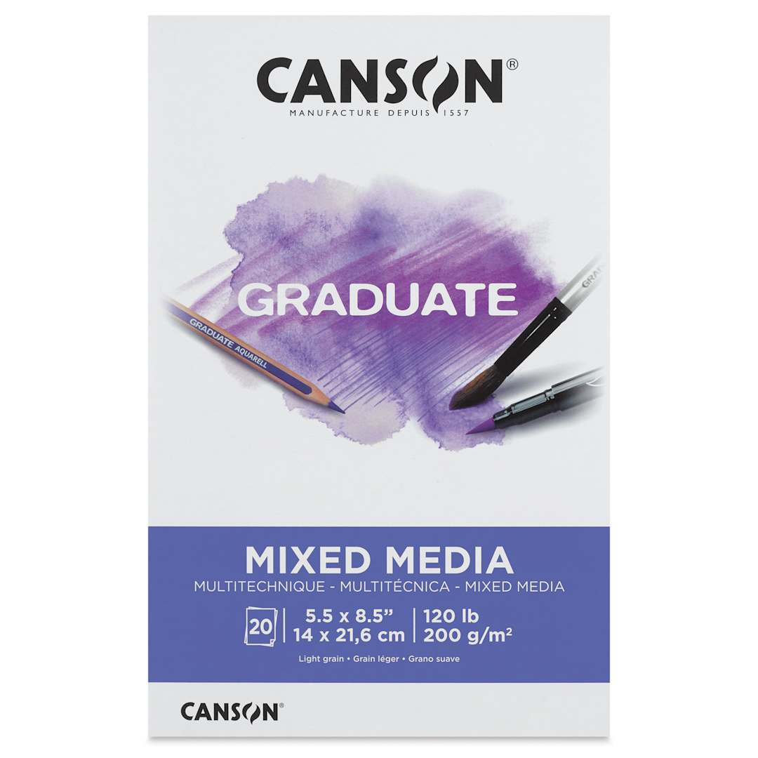 Open in modal - Canson Graduate Mixed Media Pad - 5-1/2" x 8-1/2", front cover