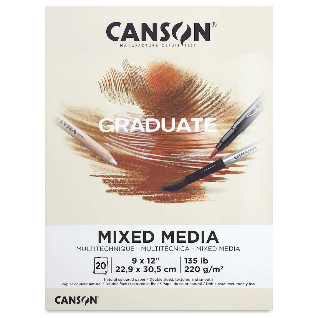 Open in modal - Canson Graduate Toned Mixed Media Pad - Natural, 9" x 12", front cover