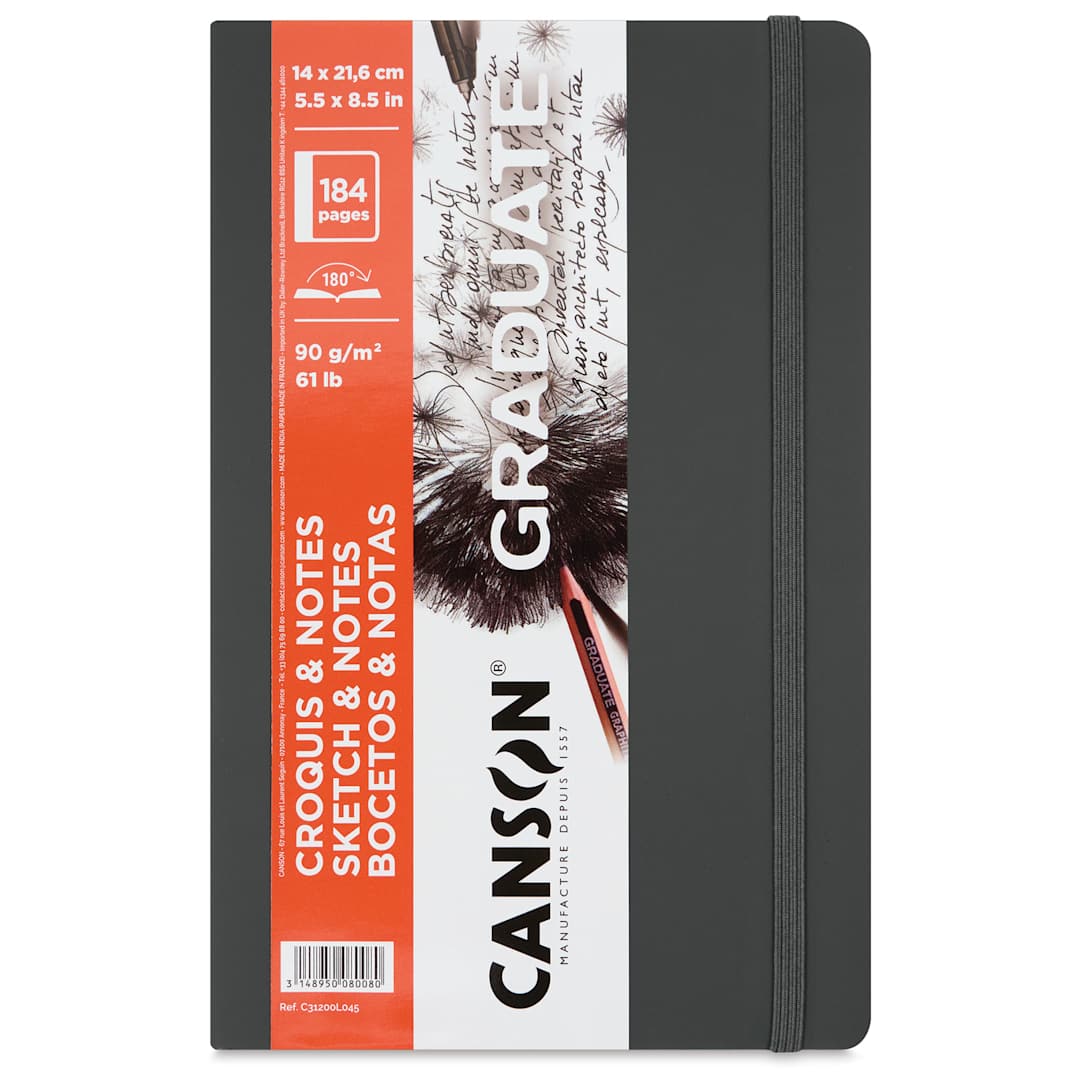 Open in modal - Canson Graduate Sketch and Note Softcover Book - Front cover of the Dark Gray pad