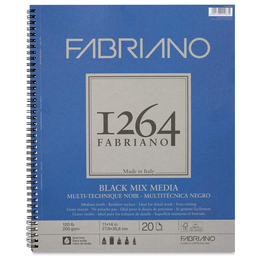 Open in modal - Fabriano 1264 Black Mixed Media Pad - 11" x 14", front cover