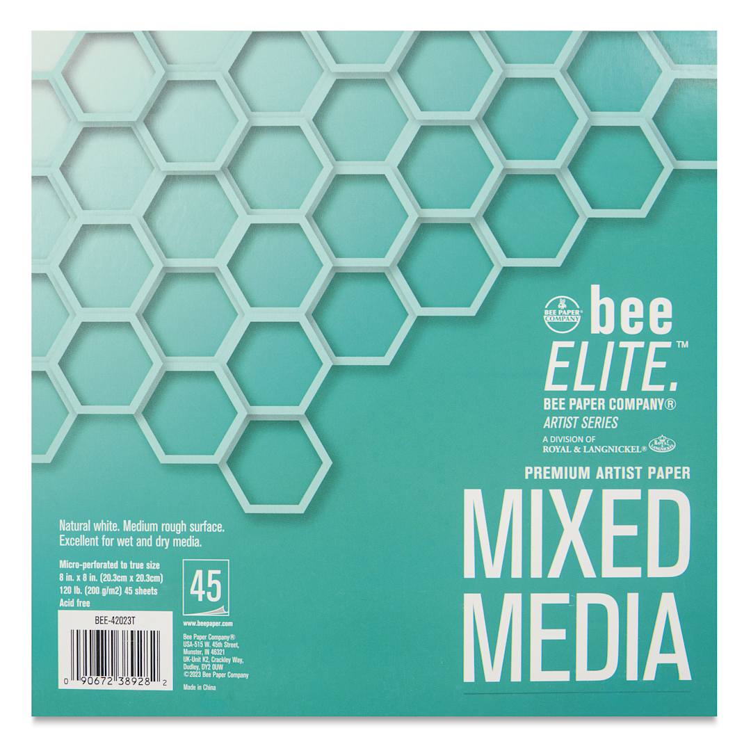 Open in modal - Bee Elite Tape Bound Mixed Media Pad - 8" x 8", 45 Sheets, 120 lb