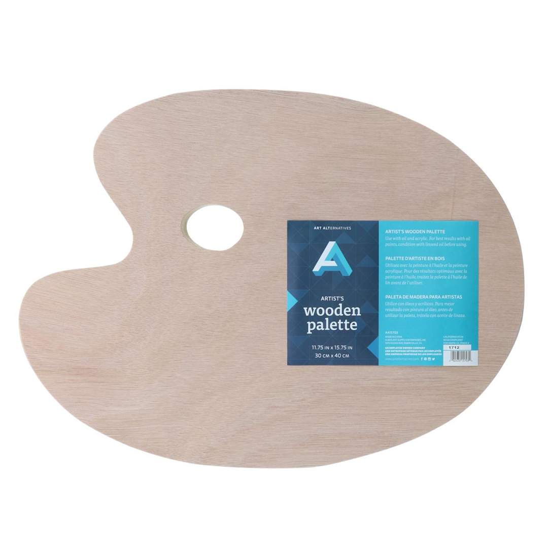 Open in modal - Art Alternatives Artist's Oval Wooden Palette, 11-3/4" x 15-3/4"